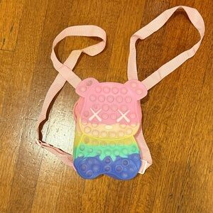 Rainbow Pop It Bear Backpack for Kids